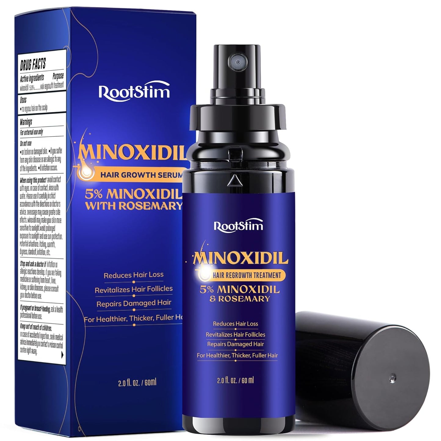 Minoxidil Hair Growth Treatment for Men & Women - Extra Strength 3-Pack with Rosemary for Thinning Hair Regrowth | 180 ML
