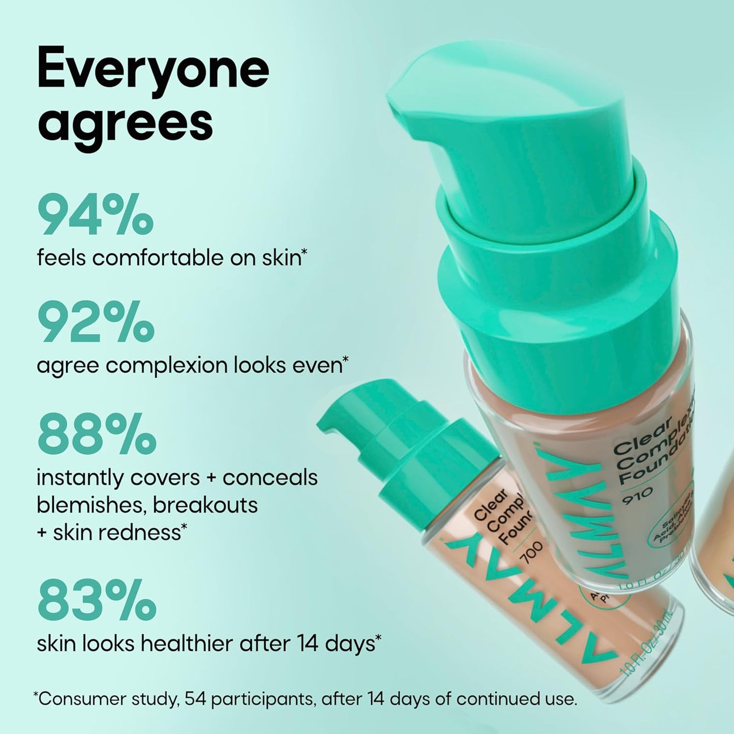 Almay Clear Complexion Foundation - Oil-Free Makeup for Acne-Prone Skin | Buildable Coverage, Soft-Matte Finish, 1 fl oz