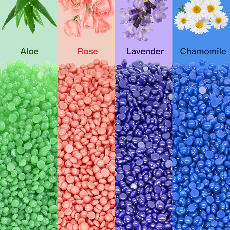 Hard Wax Beads, 400g Wax Beans for Hair Removal, Perfect for Sensitive Skin Full Body, Facial, Brazilian Bikini, and Legs at Home, 4 Packs Wax Refill for Women Men
