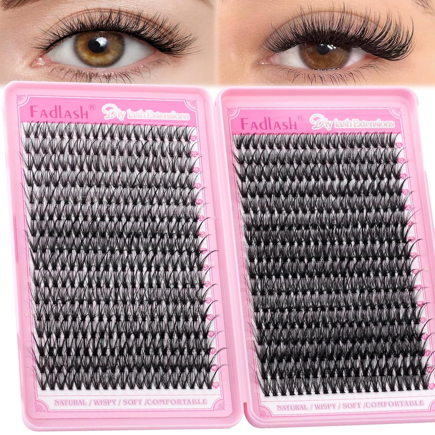 Eyelash Clusters - 80D & 100D D Curl Individual Lashes | 496PCS DIY Extensions 12-18mm