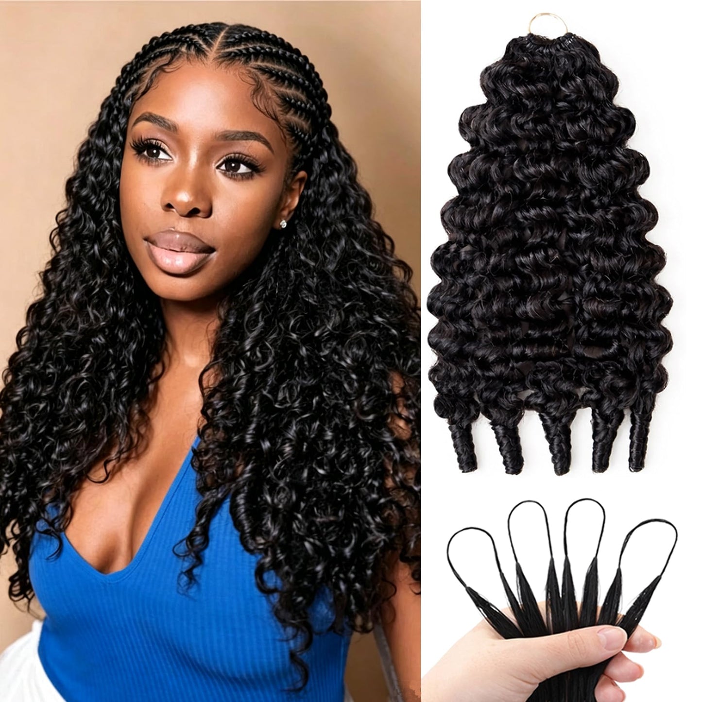 Burmese Curly Miracle Knots Crochet Human Hair 22inch 50G