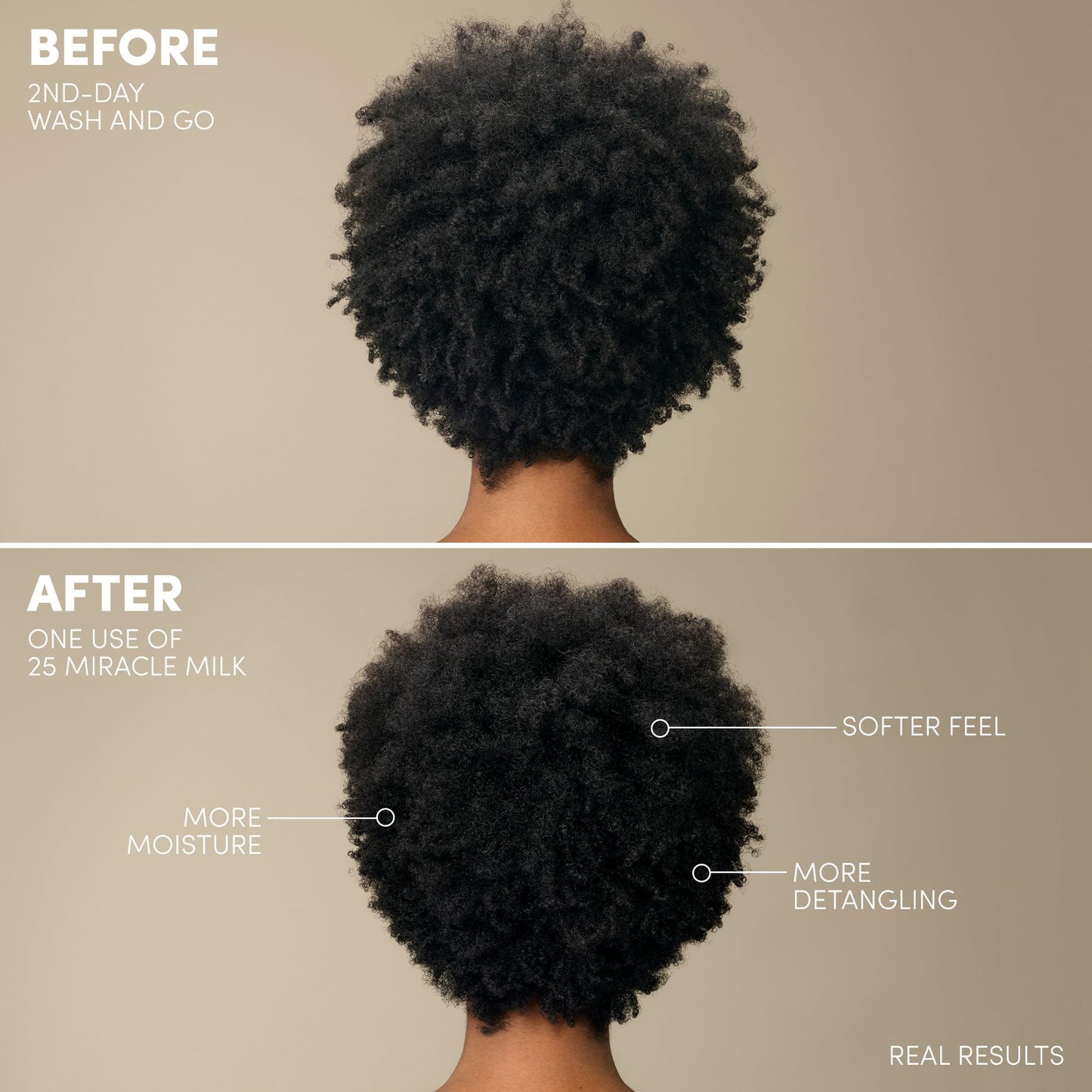 Mizani 25 Benefit Miracle Milk Leave-in Conditioner - Anti-Frizz Detangler Spray For Hair Shine, Heat Protectant, For Frizzy & Curly Hair, With Coconut Oil, 13.5 Fl Oz