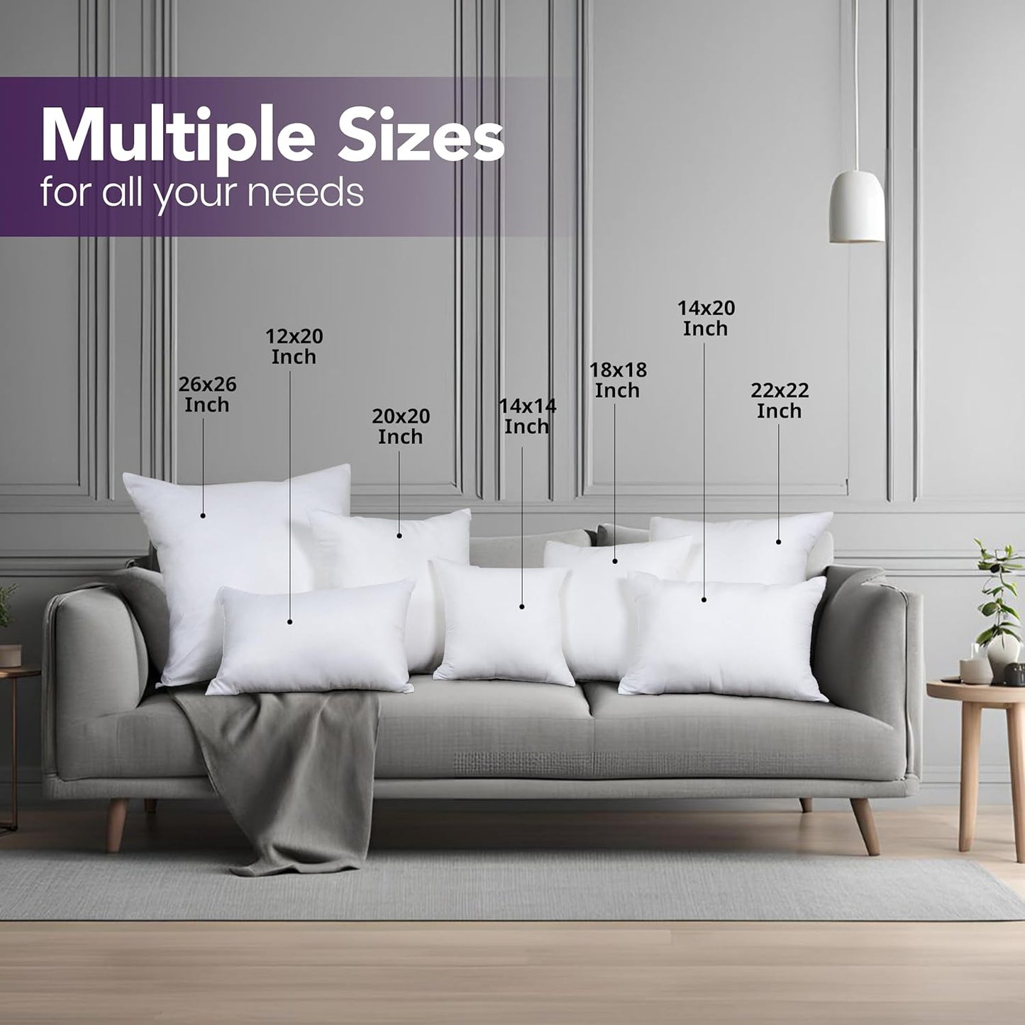 Utopia Bedding 18x18 Pillow Inserts - Soft, Supportive Decorative Throw Pillows for Bed & Sofa | Set of 2, White