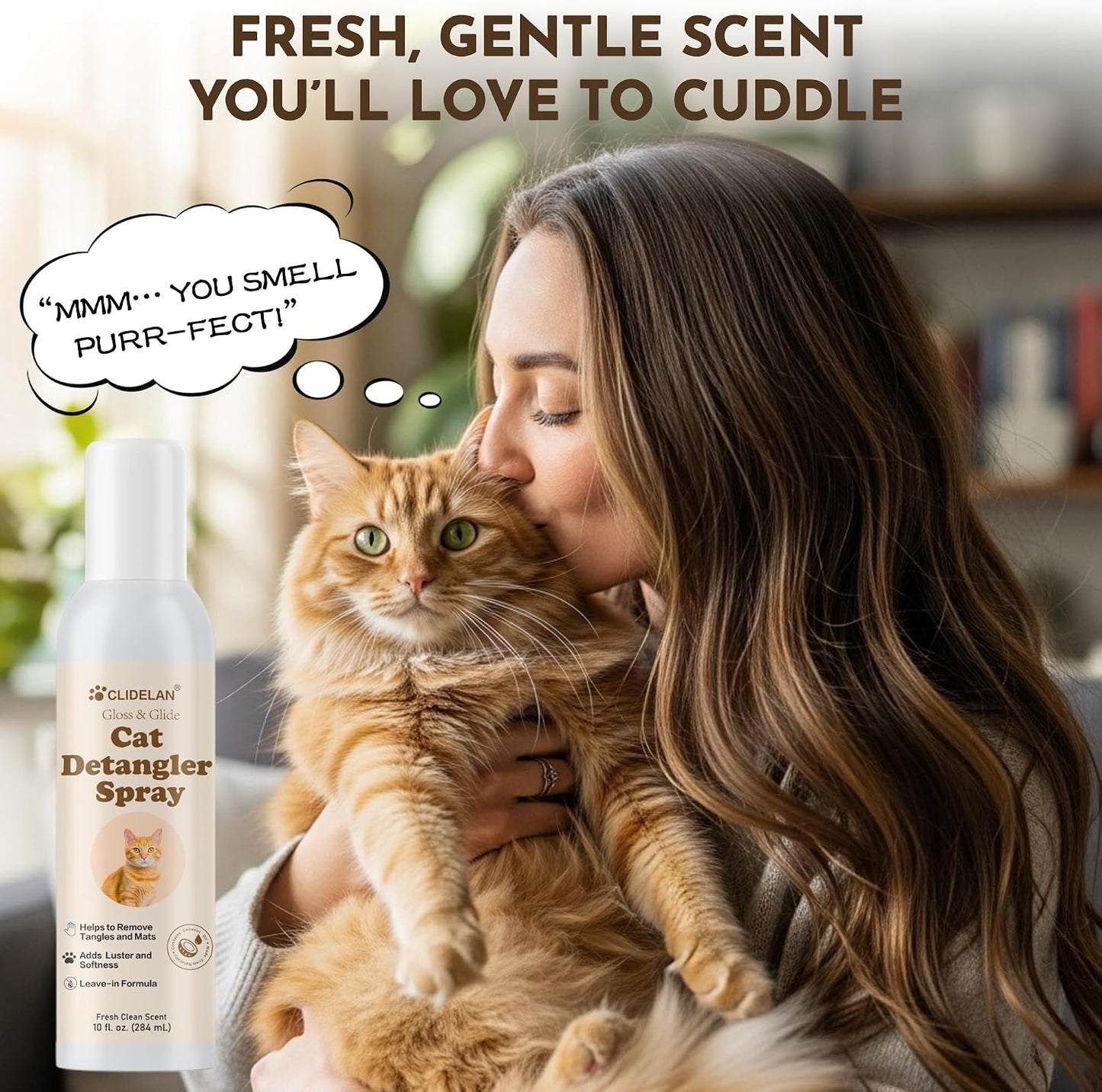 Cat Detangler Spray - Matted Fur Remover for Cats | Loosens Knots, Hydrates Coat & Reduces Pulling