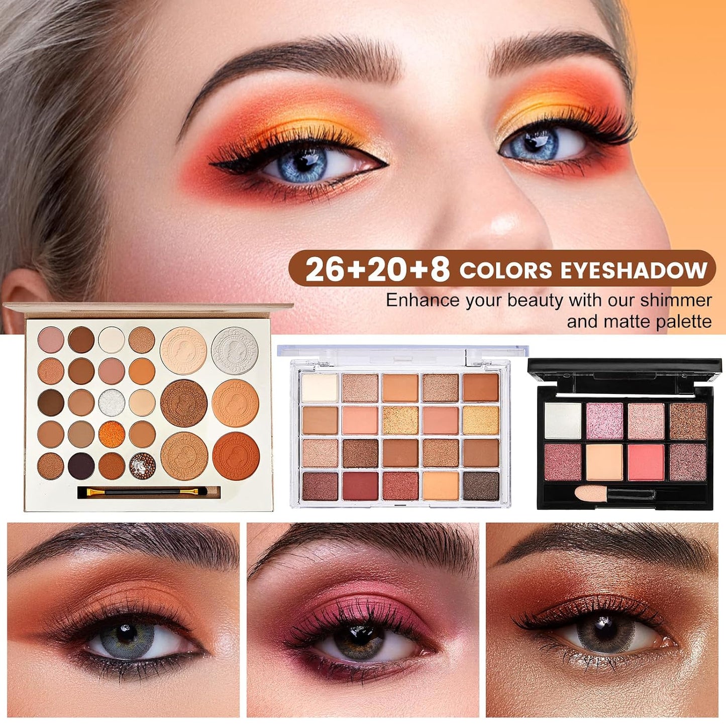 Makeup Kit for Women - All-in-One Essential Set with Foundation, Eyeshadow Palette, Lipstick & Brushes | Perfect Gift Bundle