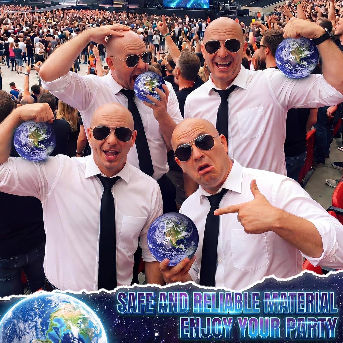 Bald Cap Set with Sunglasses - 3 Pcs Makeup Wig Cap for Halloween Cosplay | Unisex Costume Accessories