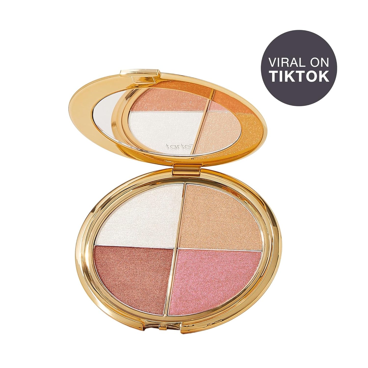 Tarte Glow Wardrobe - Highlighting Eye & Cheek Palette | Vegan All-in-One Blush, Bronze & Highlighter, Full Size