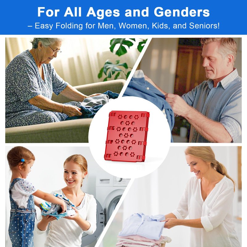 BoxLegend Shirt Folder Board Tshirt Clothes Folder Folding Board Durable Laundry Helper Liner Sorter, Red