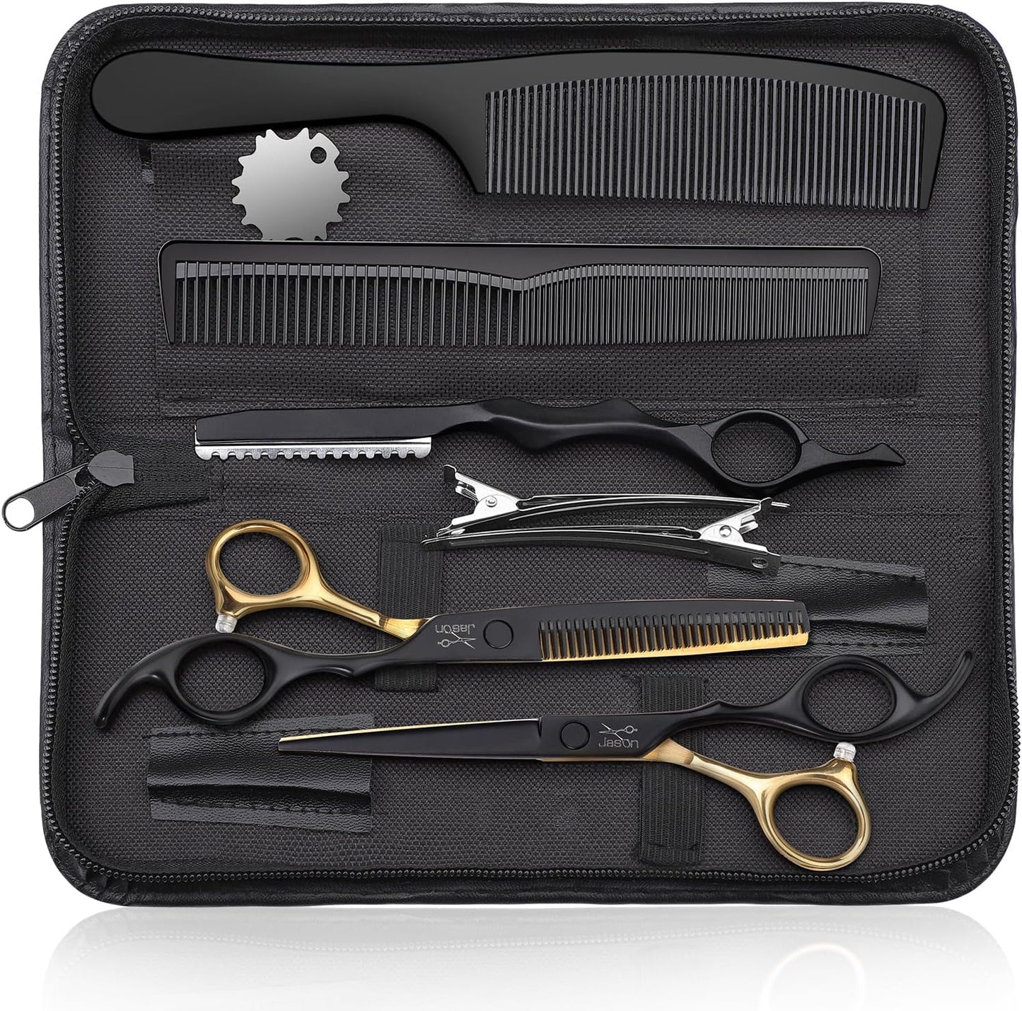 Professional Hair Cutting Scissors Set - 10 PCS with Thinning Shears & Straight Shears for Men and Women | Purple