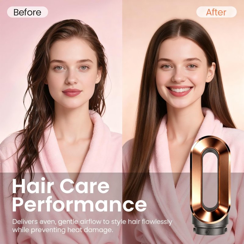 Pre-Styling Dryer Nozzle Attachment for Dyso.n Airwrap -HS01 HS05 HS08 Replacement Concentrator for Smooth Blowouts, Frizz Control & Precision Styling,Nickel/Copper
