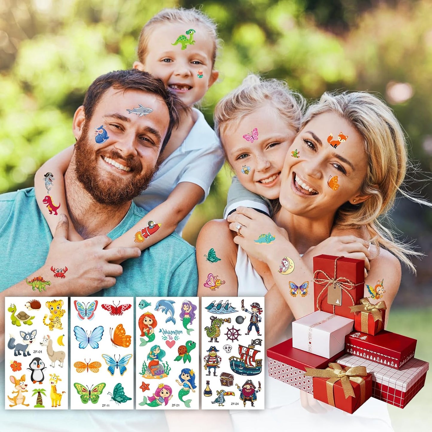 Temporary Tattoos for Kids - 300+ Fun Styles | Space, Dinosaurs, Butterflies & More