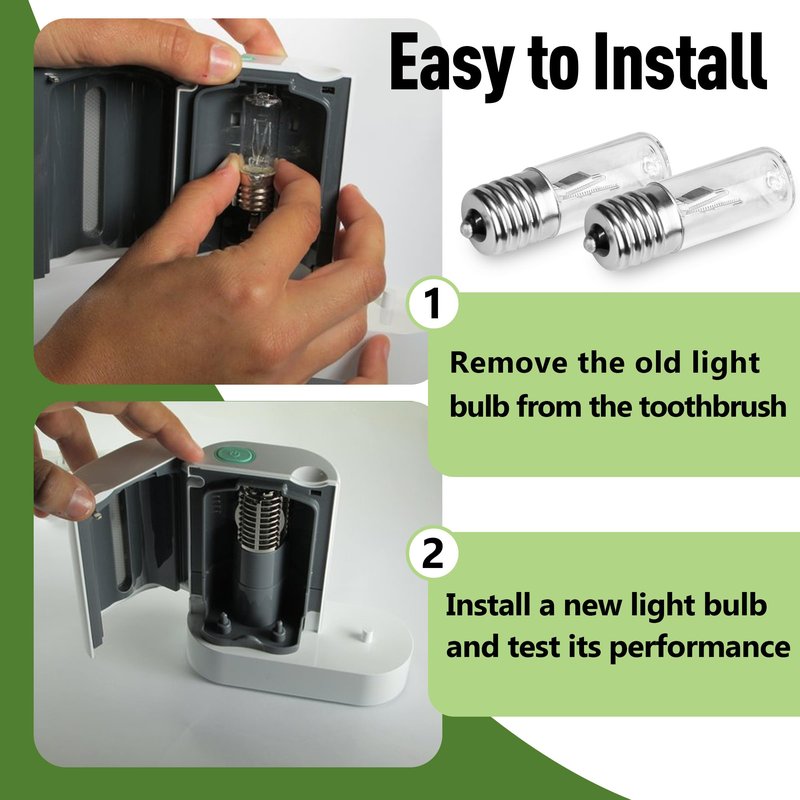 4-Pack 3W 10V E17 UV Replacement Bulbs, Compatible with Philips Sonicare HX6150 HX6160/D HX7990 Charger Base