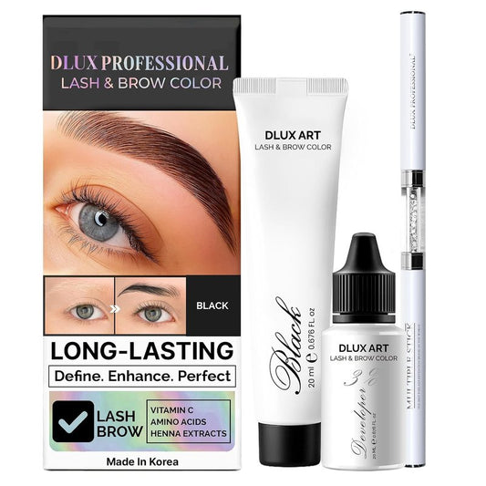 Korean Eyebrow Color Kit - Long-Lasting Black Brow Color for Natural-Looking Brows | Salon & Home Use