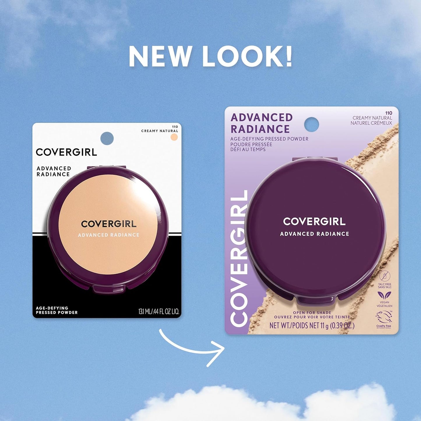 COVERGIRL Advanced Radiance Pressed Powder - Age-Defying Formula in Natural Beige | 0.39 oz (11 g)