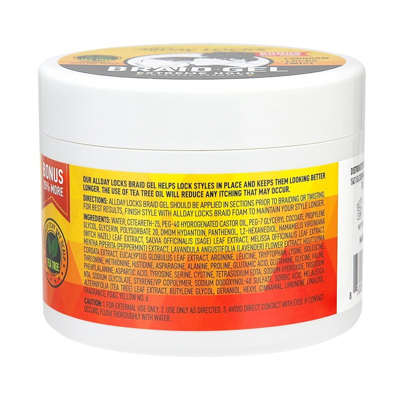 Braid Gel for Extreme Hold - Moisturizing Edge Control for Cornrows & Twists | 5 Oz