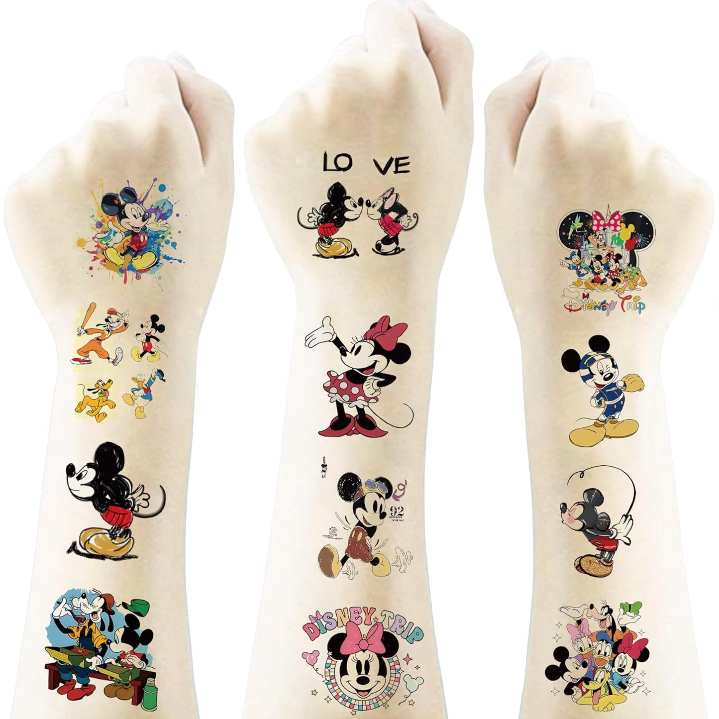 Mickey Mouse Temporary Tattoos - 20 Pcs Cartoon Stickers for Teens | Birthday Party Favors & Decorations