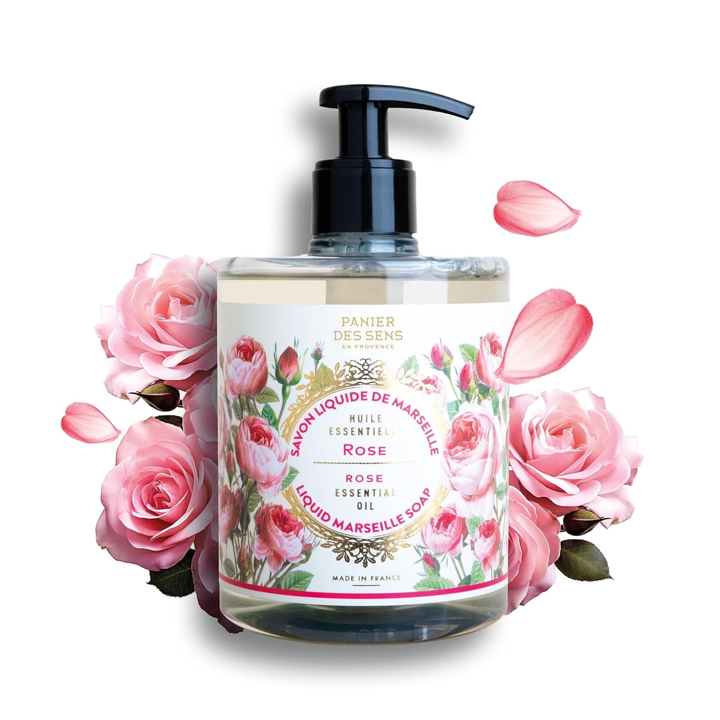 Rose Hand Soap - Premium Liquid Soap for Kitchen & Bathroom | Natural Marseille Formula, Gentle & Moisturizing, 16.9 fl oz