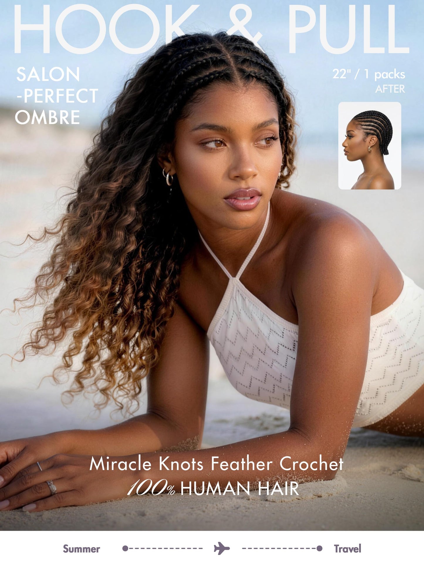 LUVME Deep Wave Crochet Hair for Black Women, 16 Inch 130g About 100 Strands, Pre-Separated & Pre-Fluffed Human Crochet Hair Extensions, Balayage Brown, Soft Natural Look, Lightweight & Tangle-Free