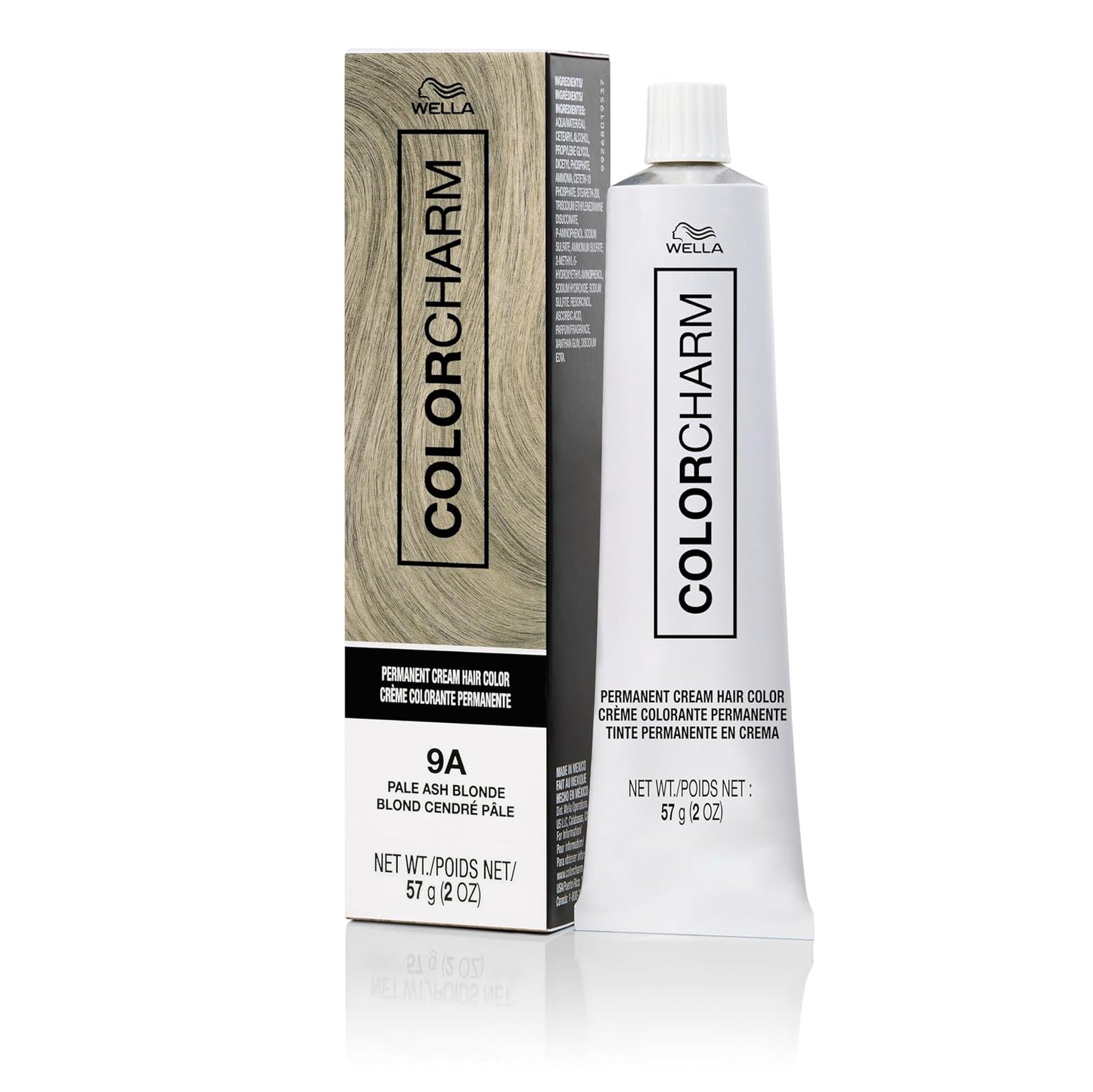 COLORCHARM Permanent Cream Hair Dye - Ash Blonde | Vegan Formula for 100% Gray Coverage | 2 oz.