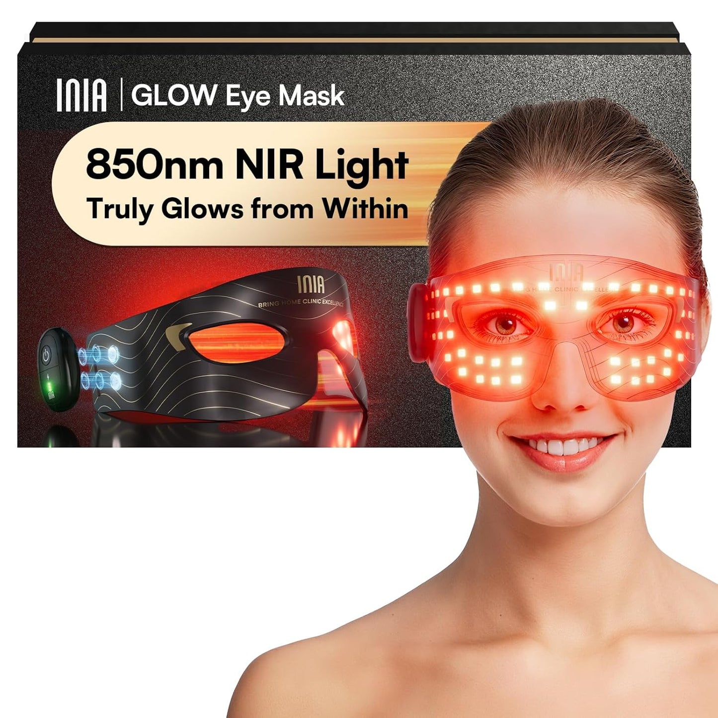 Red Light Therapy Eye Mask - Under Eye Treatment for Dark Circles, Wrinkles & Crow's Feet | Rejuvenating Skincare Device