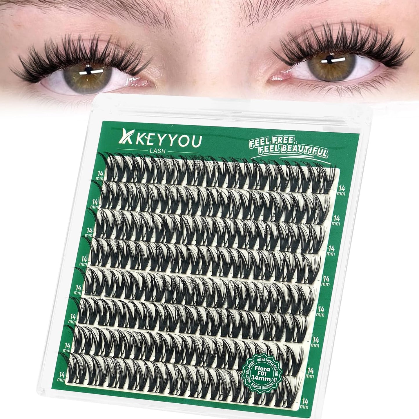 Flora Lash Clusters - D Curl 8mm Eyelash Extensions for Volume & Length