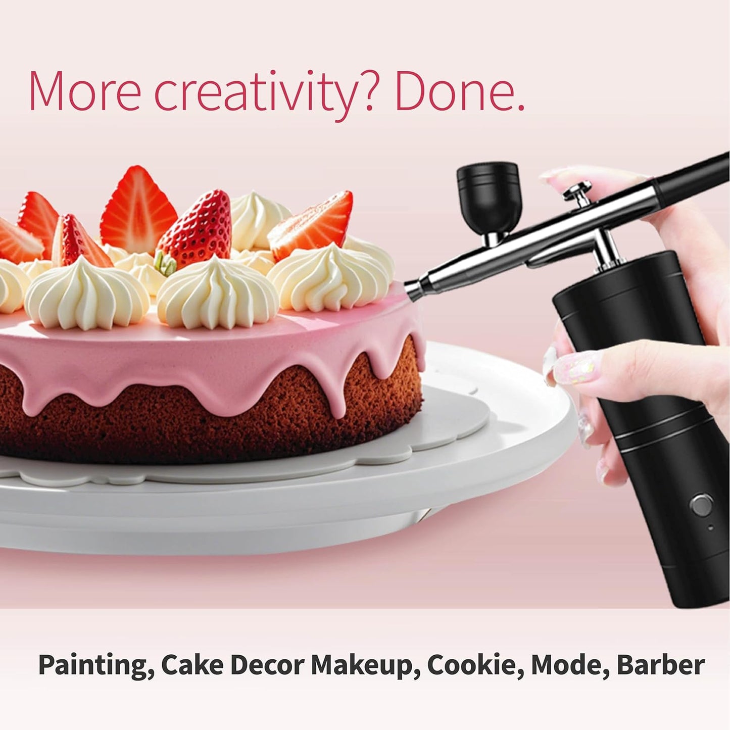 Portable Cordless Nail Art Airbrush Kit - Wireless Professional Cleaning Tools for Artists | Black