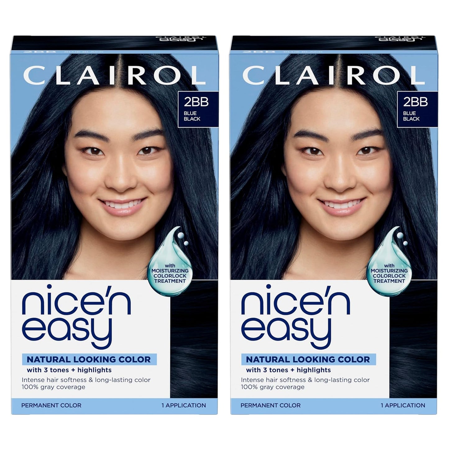 Clairol Nice'n Easy Permanent Hair Dye - Blackest Black | 100% Gray Coverage & Long-Lasting Shine | Single Pack