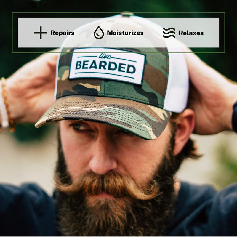 Live Bearded Beard Oil, 1 fl oz - Premium All-Natural Jojoba - Made in the USA - Hair and Skin Care for Men with Dry, Flaky Patches | Canyon Scent - Juniper, Cypress, Fir Needle