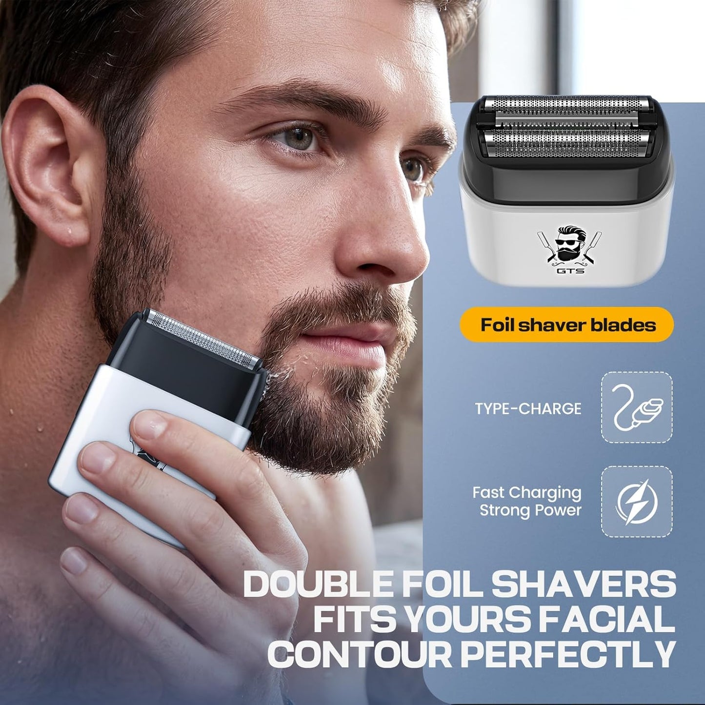 Professional Hair Clippers for Men - Cordless Haircut Kit with Beard Trimmer & IPX7 Shaver | Rechargeable, LED Display, Home Use, White