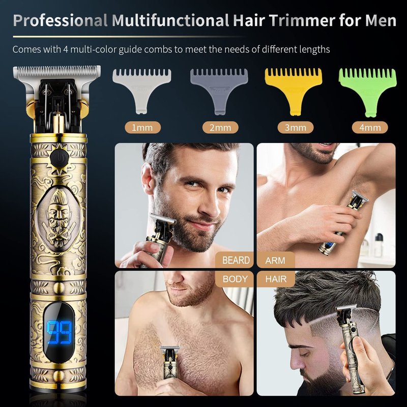 Suttik Hair Clippers for Men with Replacement Blade, Professional Hair Trimmer for Barber, T-Blade Edgers Clippers, Close-Cutting Trimmers, Cordless Clippers for Hair Cutting