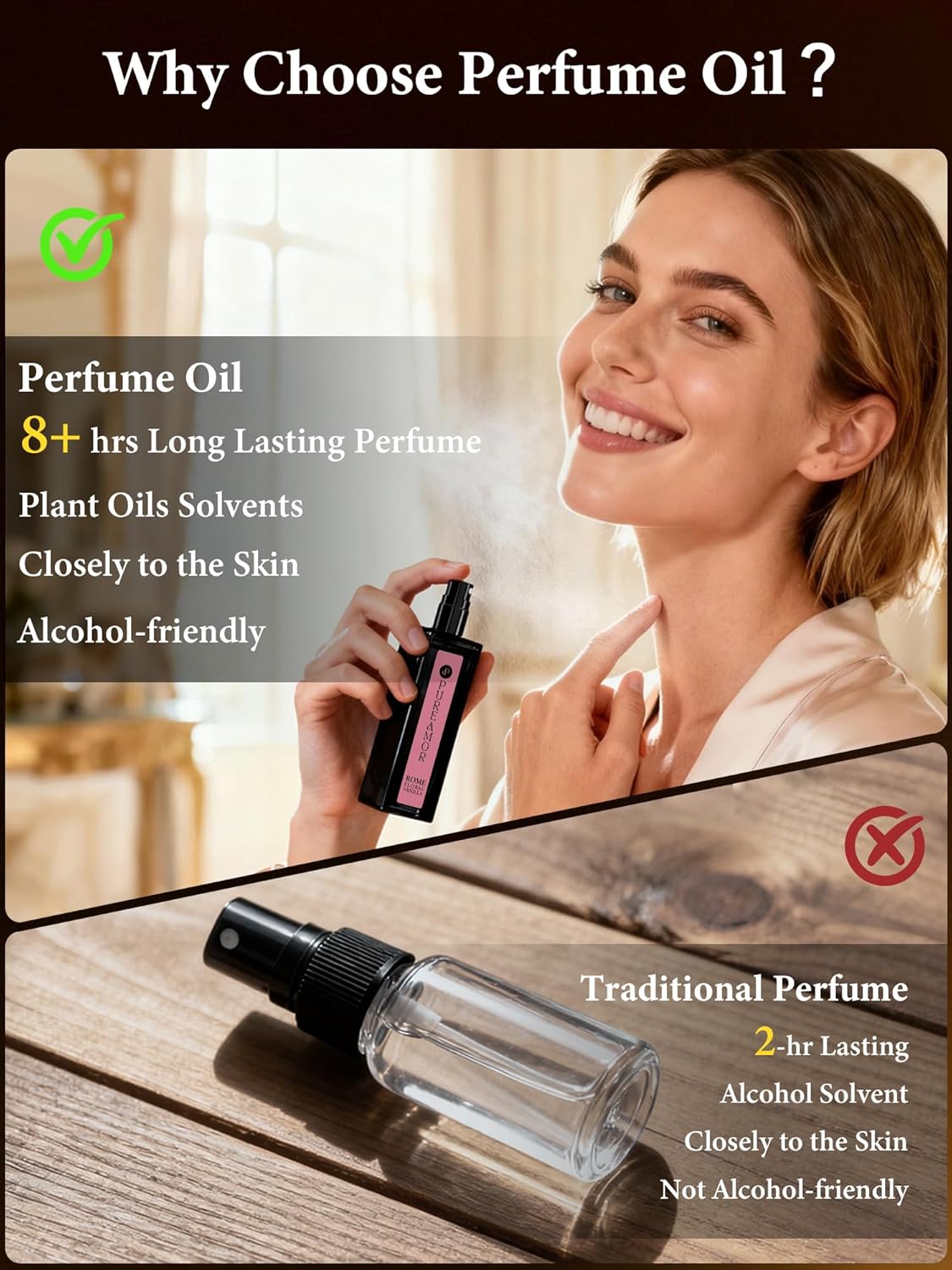 Blossom Vanilla Perfume for Women - Cozy Floral Jasmine & Sweet Vanilla | Travel Size 0.7 oz/20ml