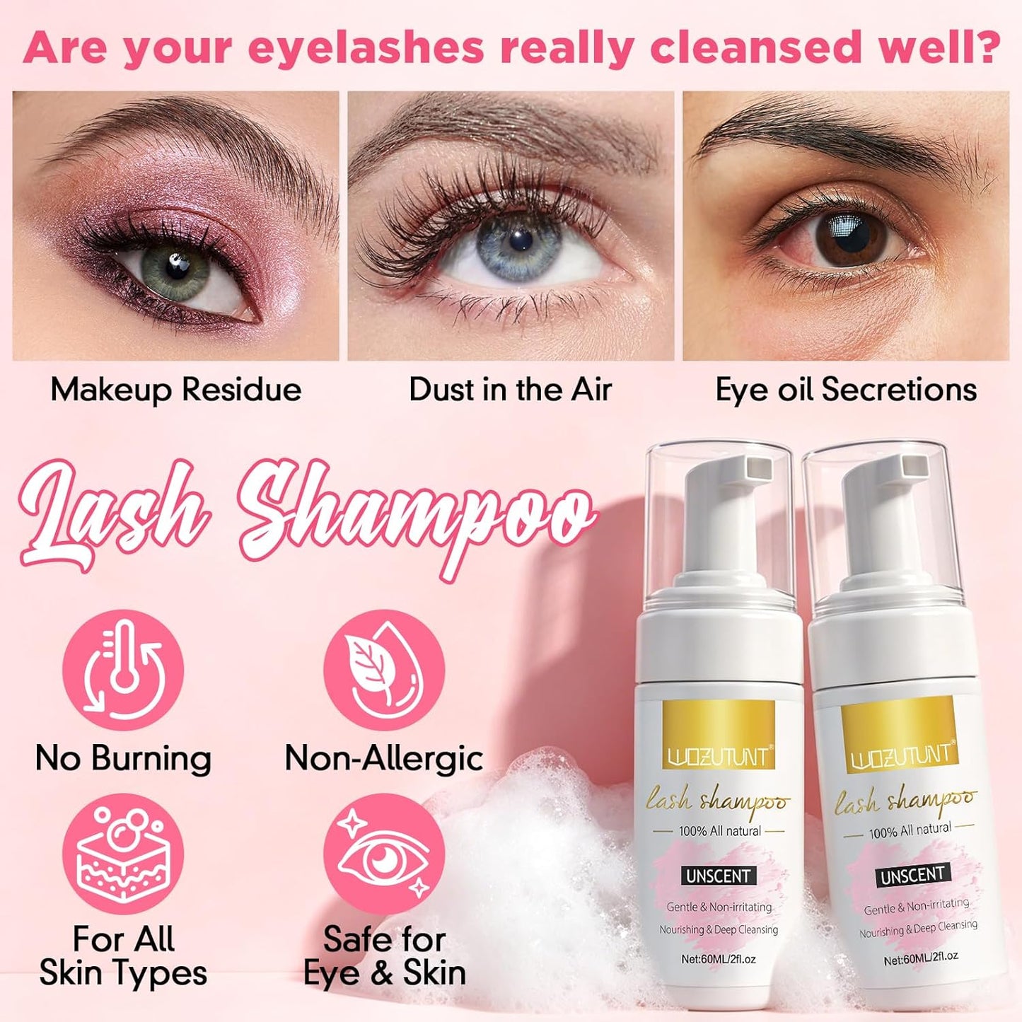 Eyelash Extension Cleanser Mousse - Portable USB Rechargeable Fan for Lash Care | Mini Handheld Design