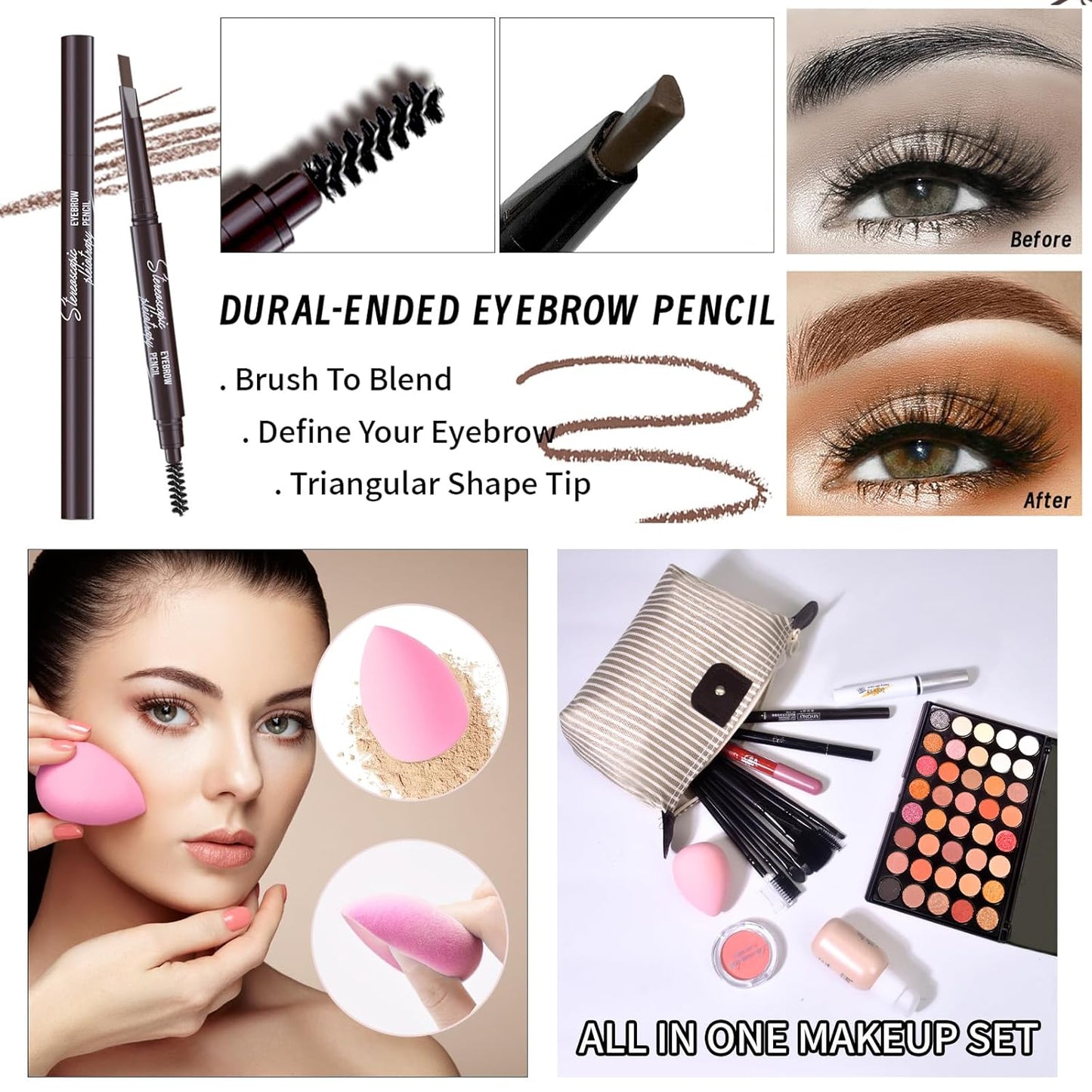 Makeup Set for Girls & Women - Complete Kit with Eyeshadow, Foundation, Blush, Brushes & More | Perfect Gift Idea