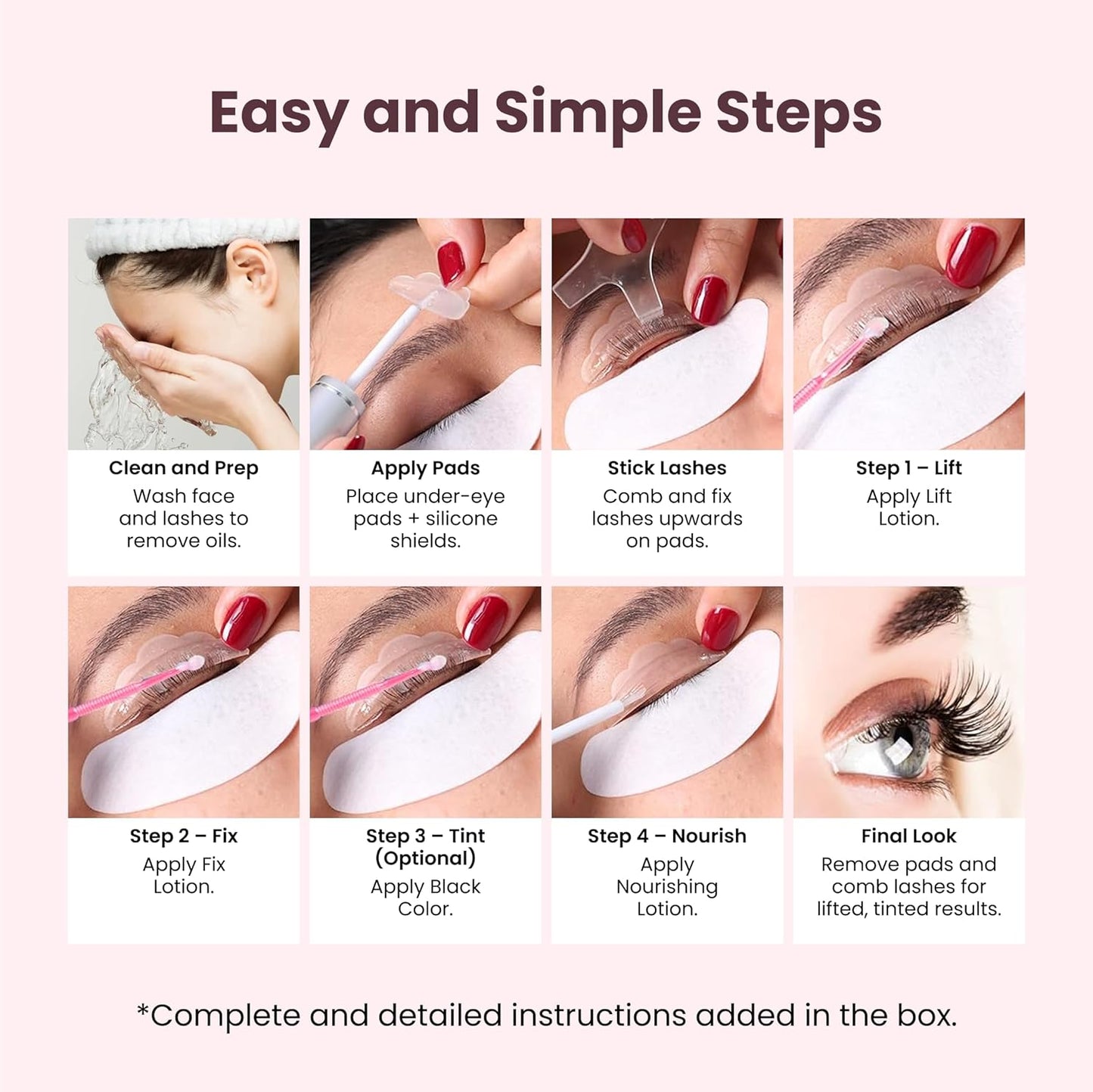 Korean Lash Lift Kit - Easy Application for Perfectly Curled, Darker Lashes | 3 Complete Treatments with Nourishing Ingredients
