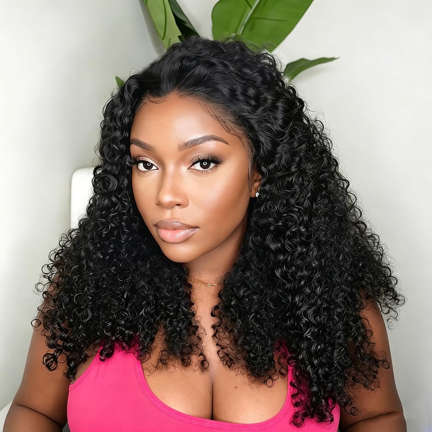 Burmese Curly Half Wig - 200% Density Human Hair | 14-Inch Glueless Flip Over for Black Women