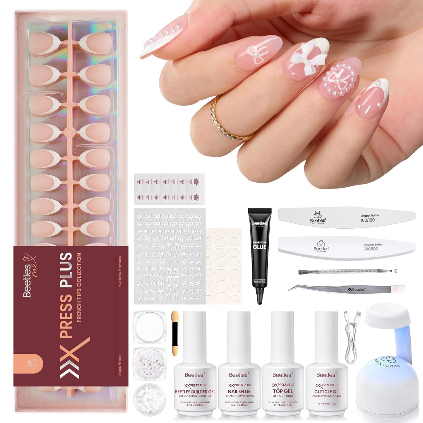 Beetles Press-On Nail Glue - Quick-Drying 10ml Brush-On Adhesive for Acrylic & Fake Nails | Long-Lasting Summer Manicure