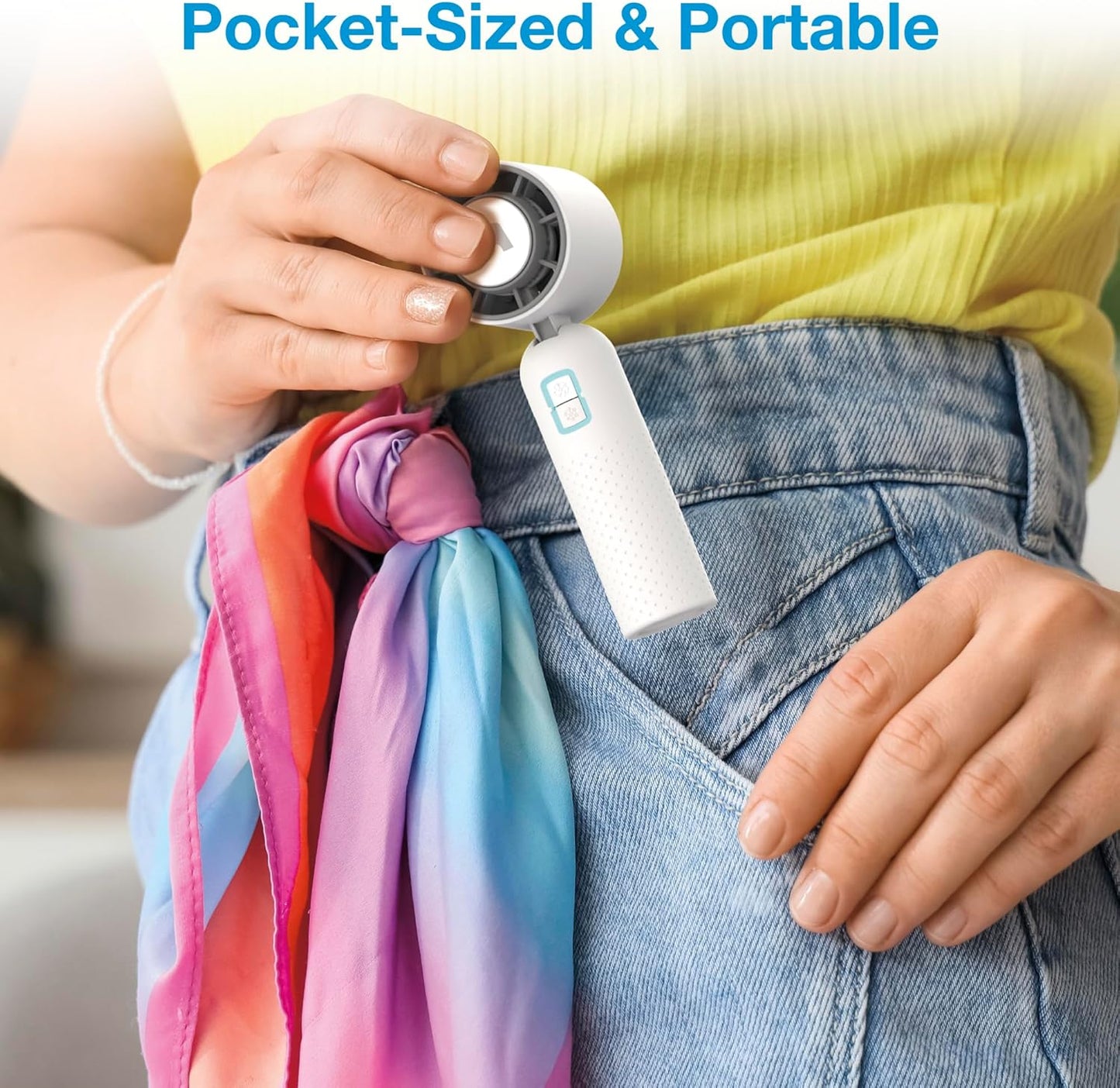 Portable Handheld Fan - Mini USB Rechargeable Personal Fan for Cooling | 4-Speed Adjustable, Compact & Lightweight