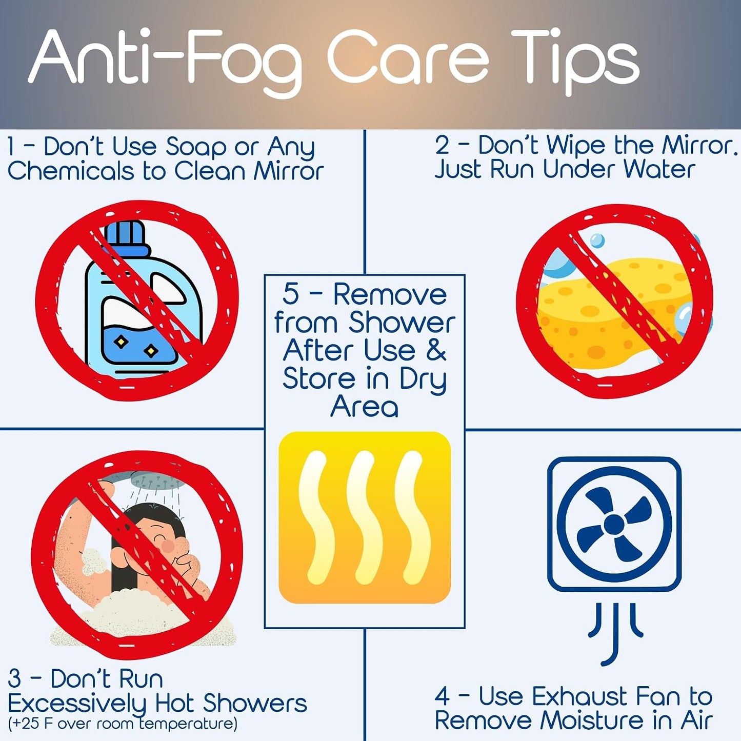 Fogless Shower Mirror for Shaving & Face Washing - Anti-Fog Design | Perfect for Men & Women
