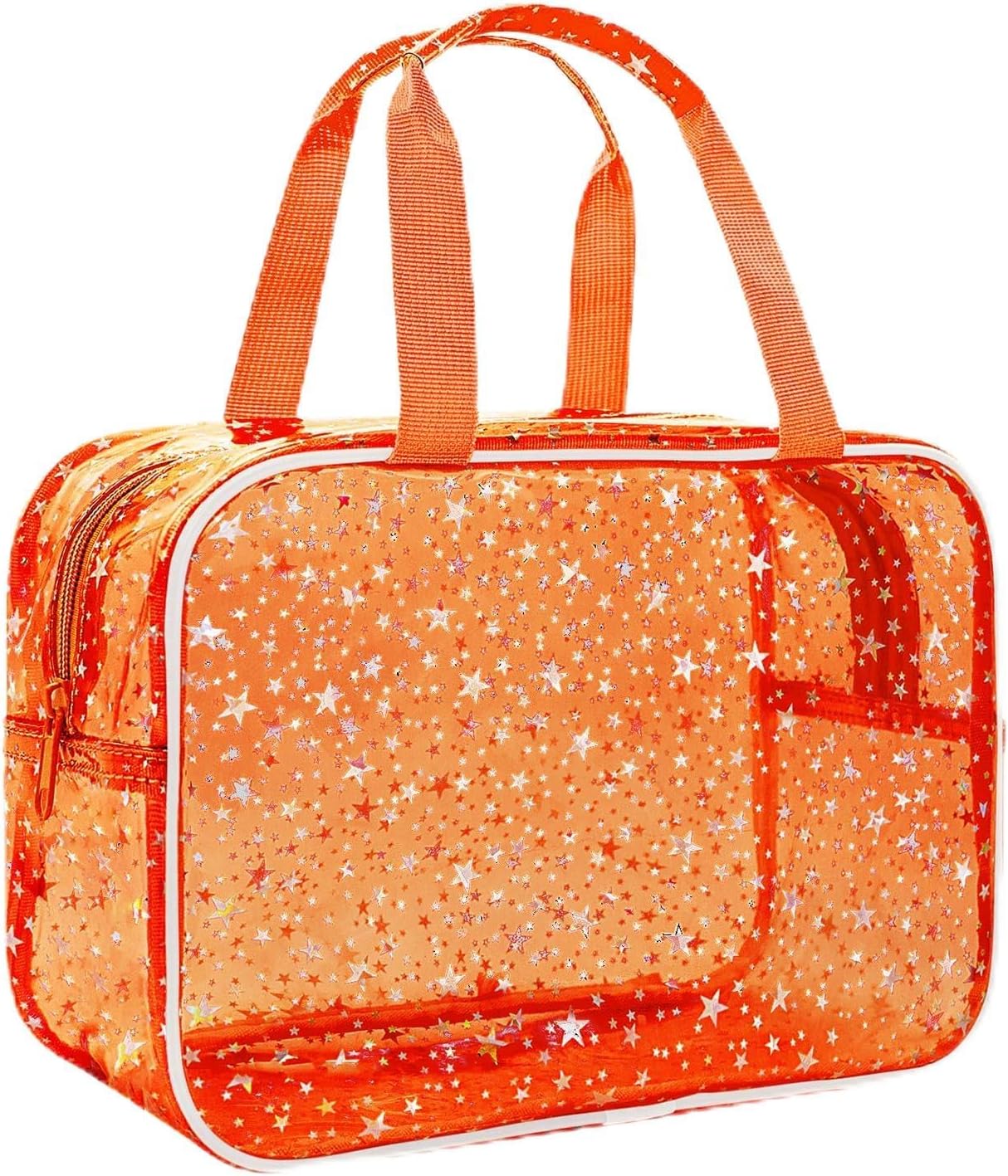 Personalized Pink Clear Makeup Bag - Large Cosmetic Organizer for Travel | Ideal Gift for Women & Girls