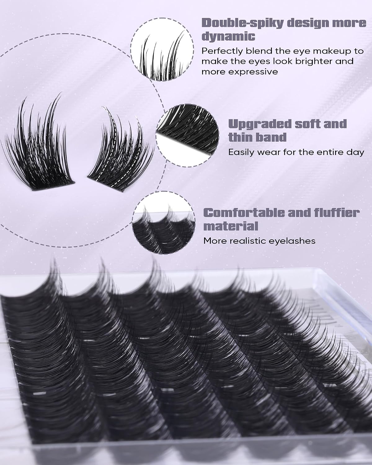 Natural Volume Eyelash Clusters - Wispy Faux Mink Extensions 10-16mm | CC Curly Individual Lashes