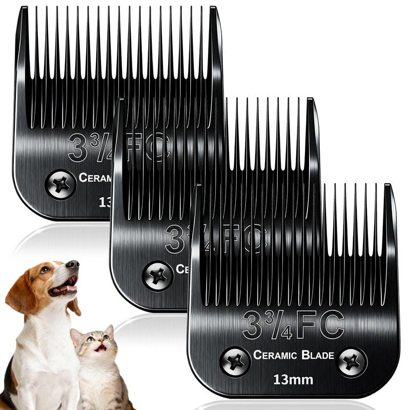 Dog Grooming Clipper Blades Replacement Compatible with Andis Dog Clippers,Most OsterA5, Wahl KM Series Pet Clippers (Black(3FC))