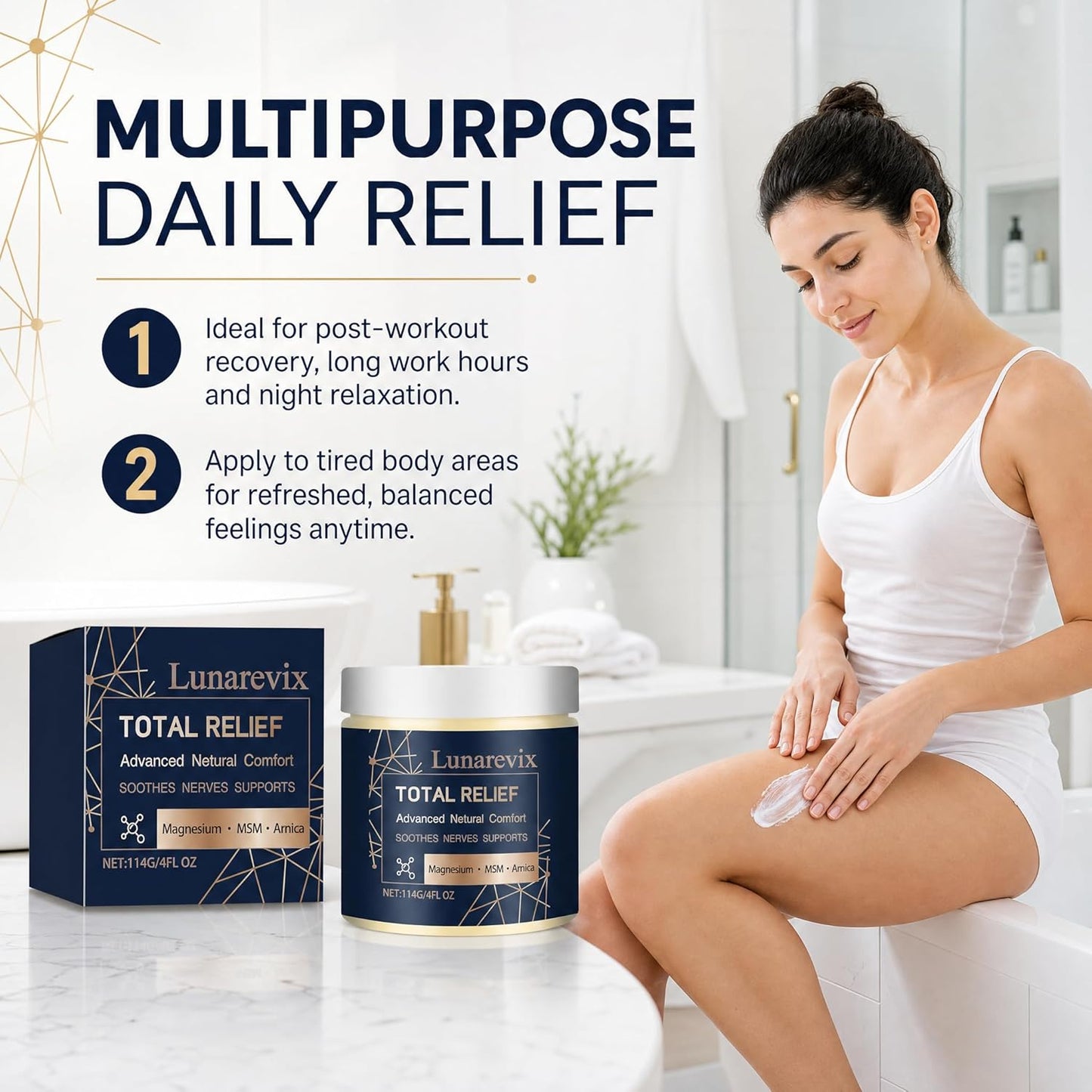 Magnesium Cream for Muscle & Joint Relief - Non-Greasy Formula with MSM & Arnica | 4 fl oz