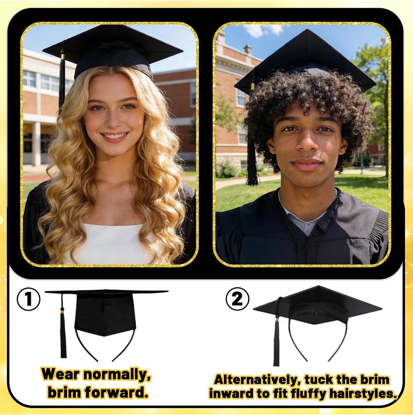 Graduation Cap Headband Insert - Secure Fit for Women & Students | Keeps Hairstyle Intact