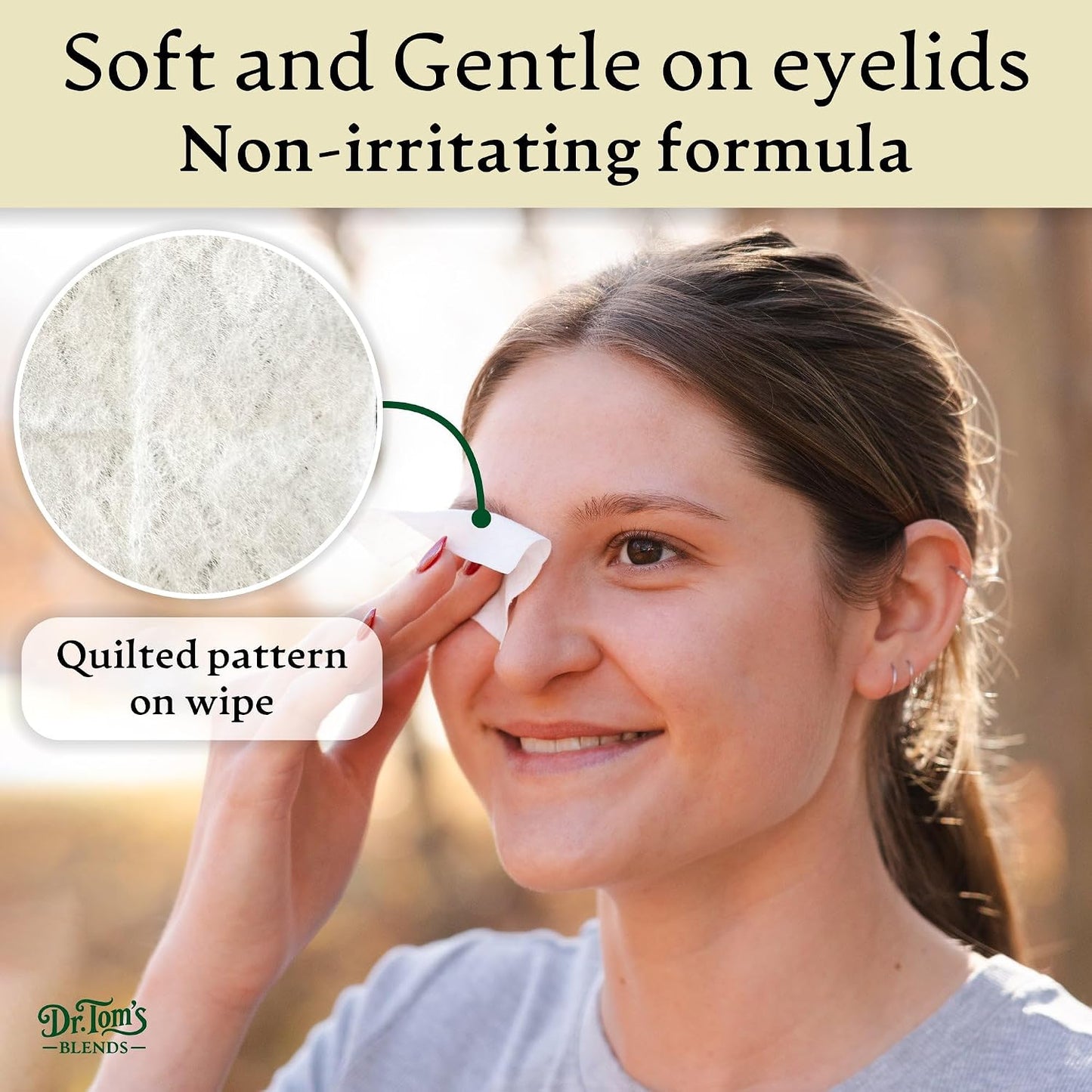 Dr. Tom's Tea Tree Oil Eyelid & Lash Wipes - 30 Individually Wrapped Makeup Remover Wipes for Dry, Itchy Eyes
