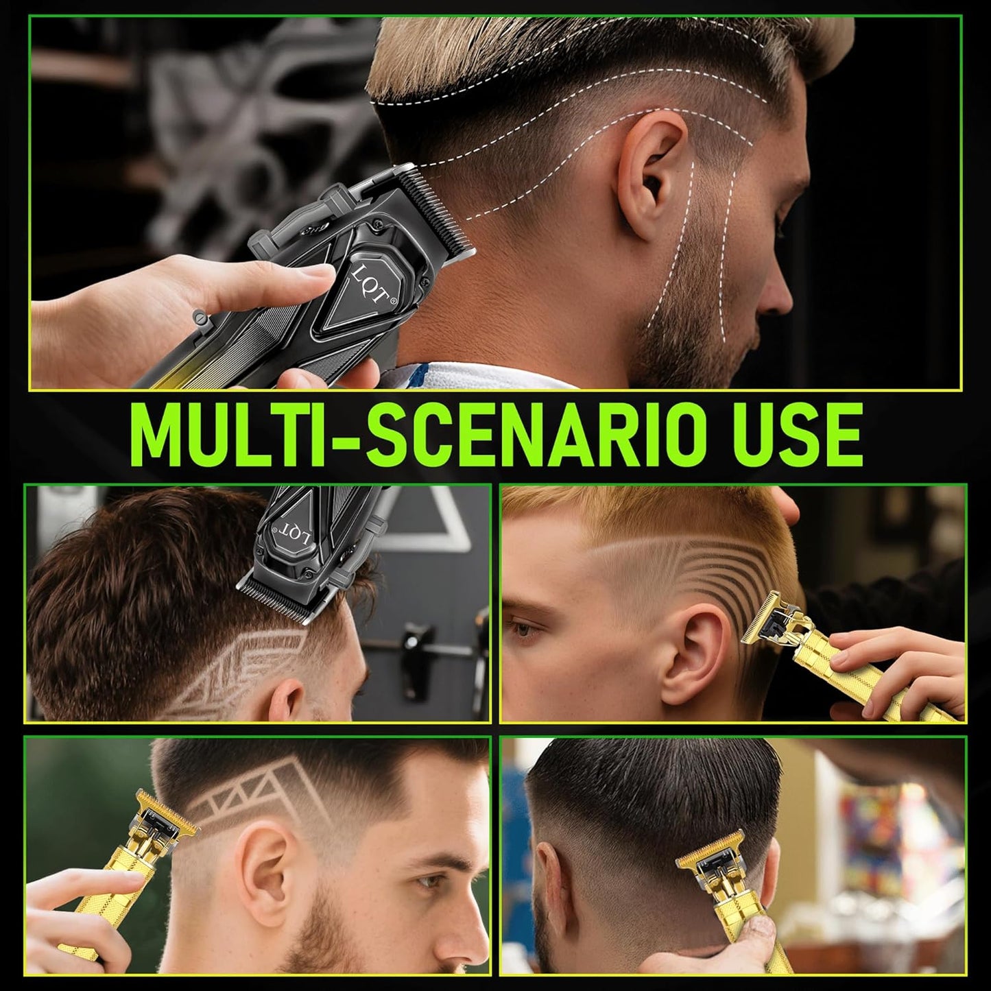 Professional Hair Clippers for Men - Cordless Beard Trimmer Set | Lightweight, Low Noise, USB Charging