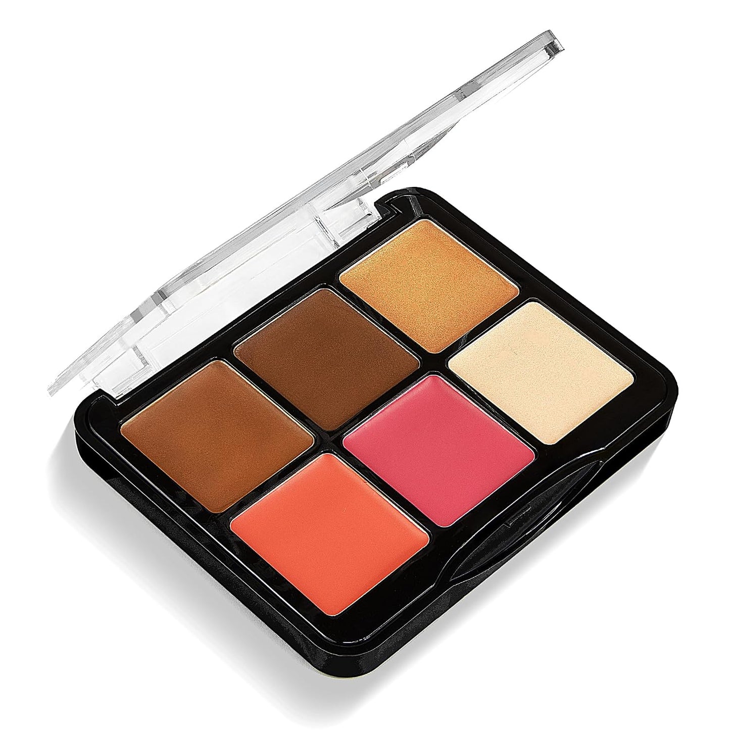 Cream Face Palette - W7 Let’s Face It 6-Pan Bronzer, Blush & Highlight - Light Soft Glow, Creamy & Blendable Makeup