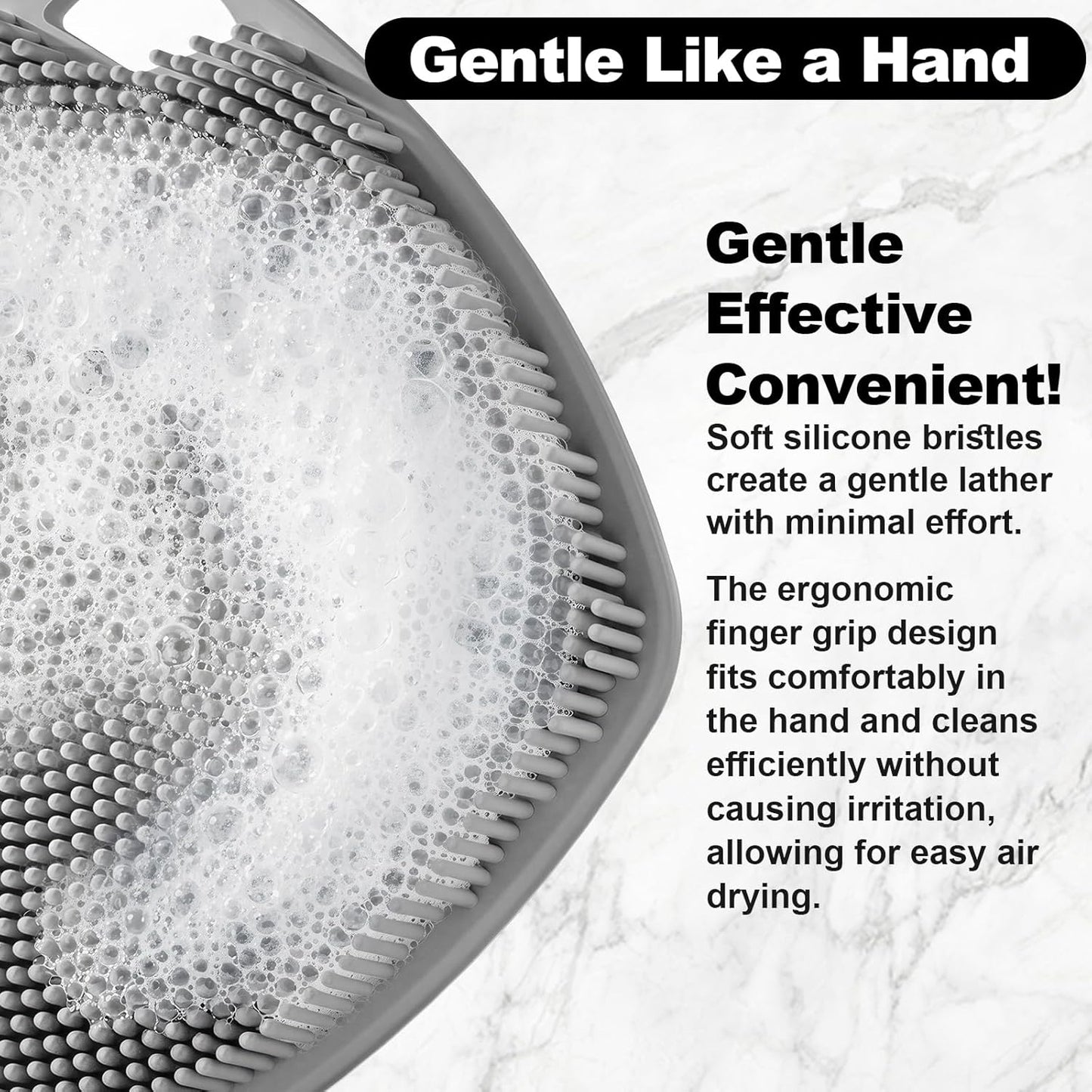 Silicone Face Scrubber Set - Gentle Exfoliating & Deep Cleaning for Sensitive Skin | 2 Pack with Suction Cups (Black & Gray)
