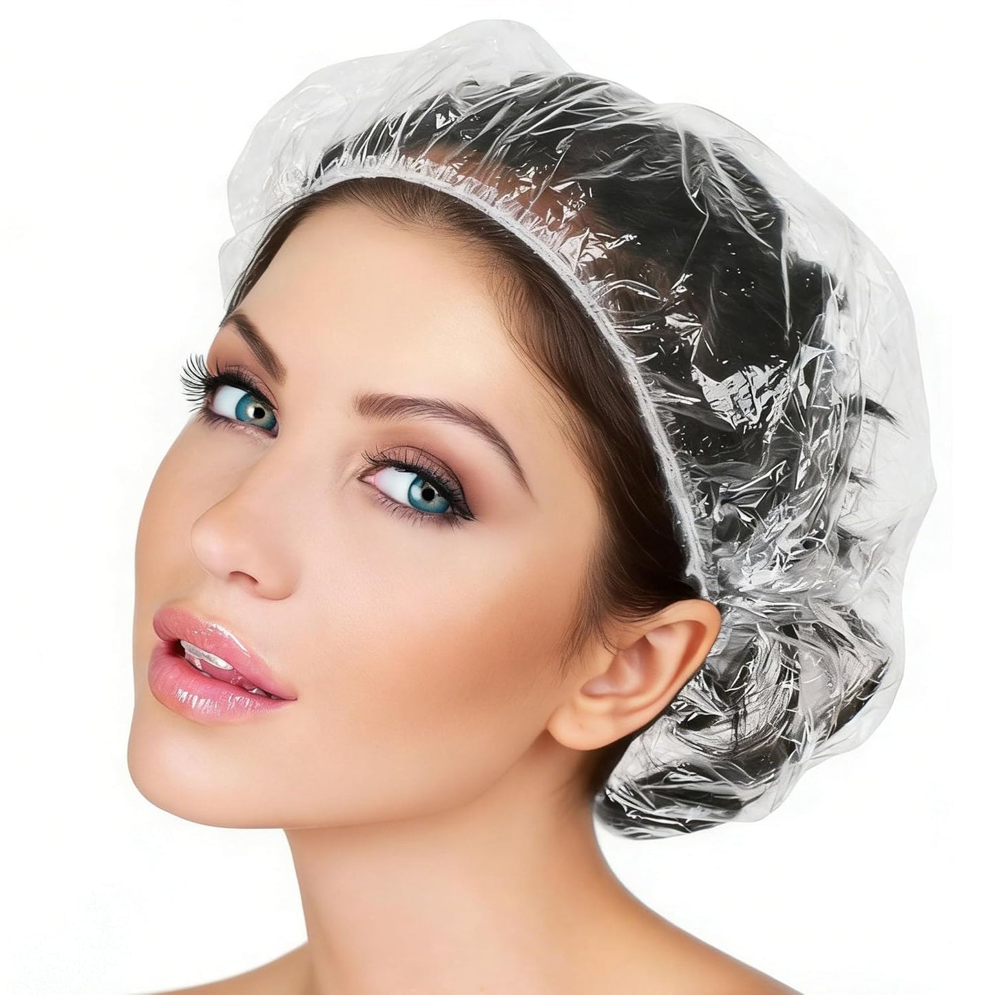 Large Disposable Shower Caps - Waterproof Hair Bath Caps for Travel, Spa & Home Use | 100-Pack, 20-Inch