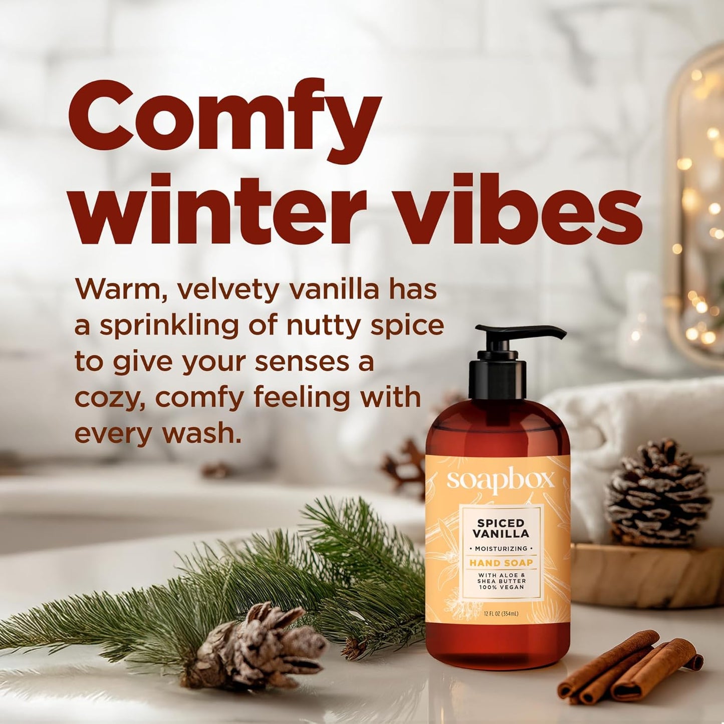 Spiced Vanilla Liquid Hand Soap - Moisturizing Gentle Cleanser | 4 Pack, Clean Ingredients Free of Harsh Chemicals