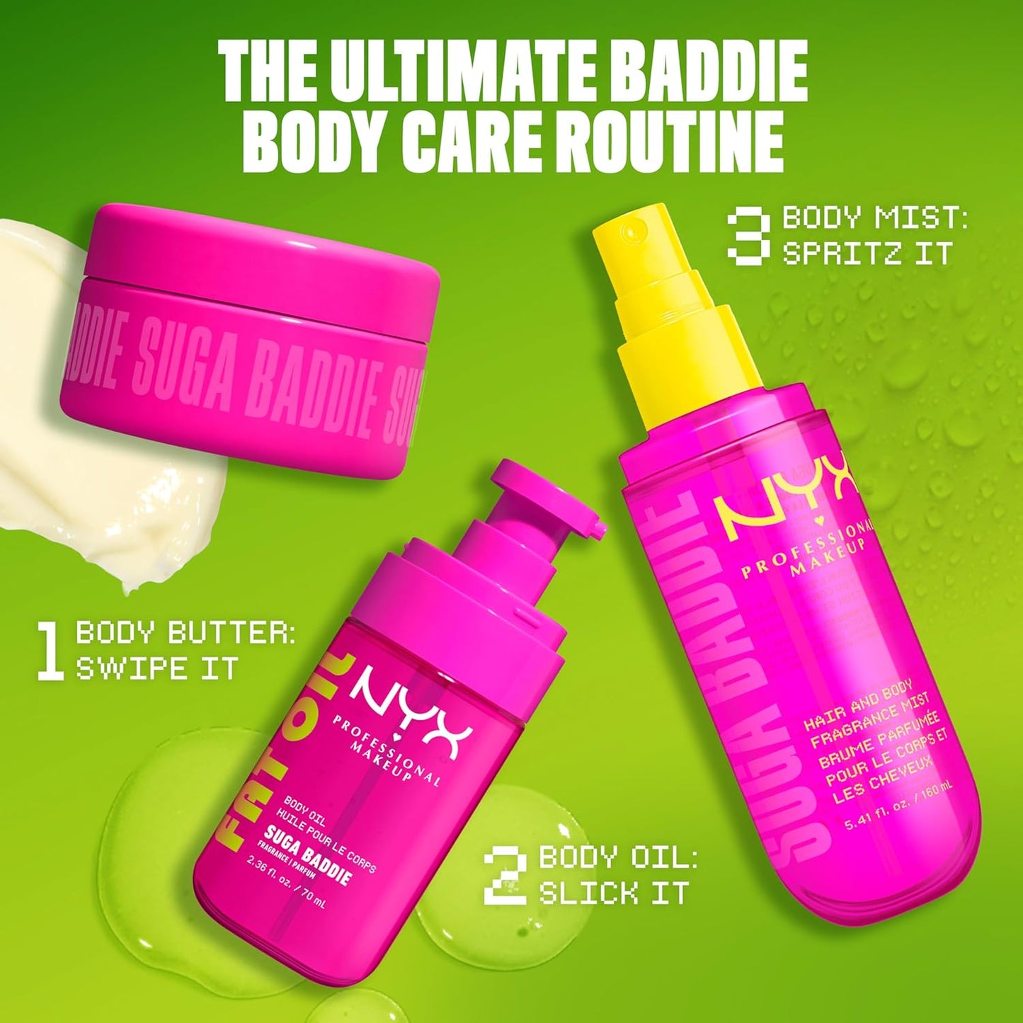 NYX Fat Oil Body Butter - Vanilla Scented Cream with Avocado Oil & Shea Butter | 24 HR Hydration, Vegan, Whipped Formula